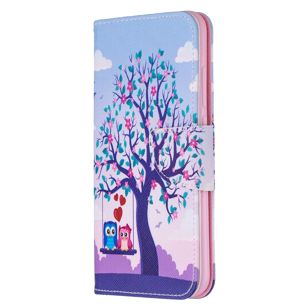 Pattern Printing Cross Texture Wallet Stand Flip Leather Case for Xiaomi Redmi Note 8 - Tree-2
