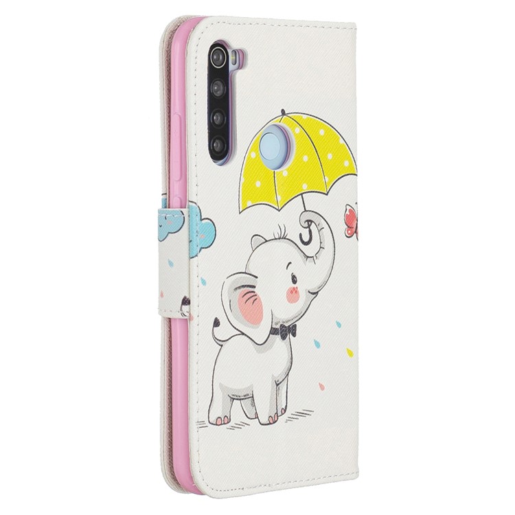 Pattern Printing Wallet Stand Flip Leather Case for Xiaomi Redmi Note 8 - Elephant-3