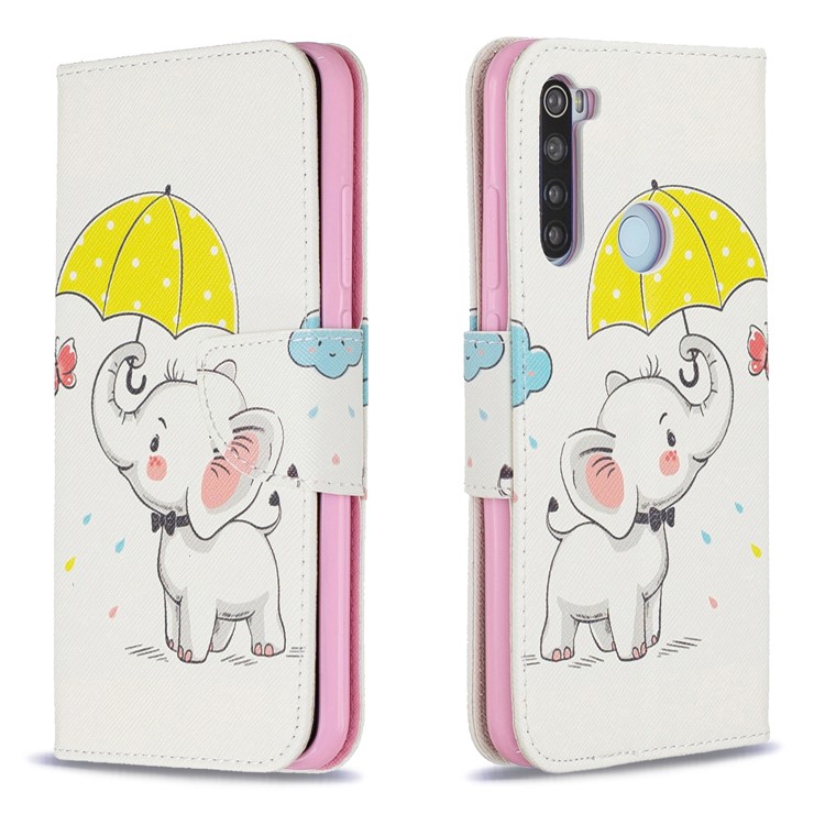 Pattern Printing Wallet Stand Flip Leather Case for Xiaomi Redmi Note 8 - Elephant-4