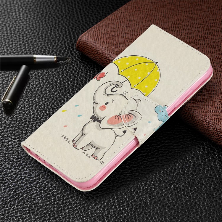 Pattern Printing Wallet Stand Flip Leather Case for Xiaomi Redmi Note 8 - Elephant-7