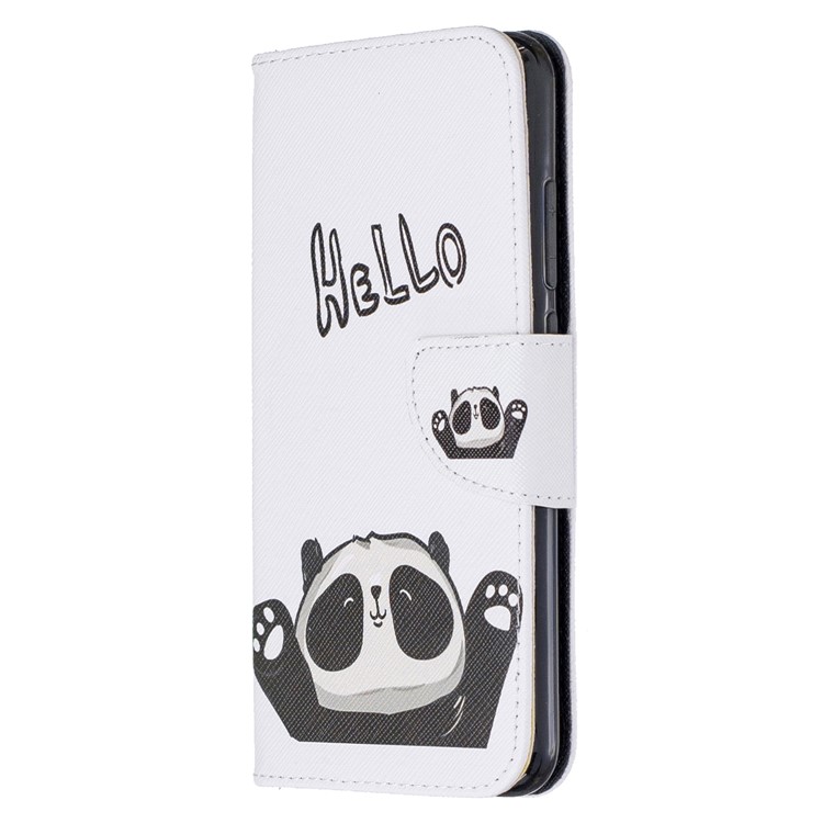 Pattern Printing Wallet Stand Flip Leather Case for Xiaomi Redmi Note 8 - Hello Panda-2