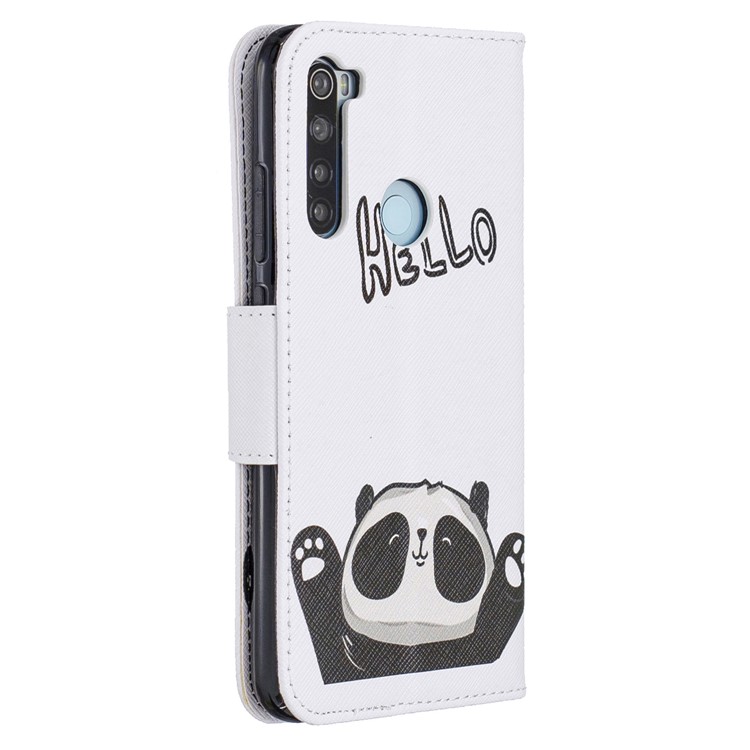 Pattern Printing Wallet Stand Flip Leather Case for Xiaomi Redmi Note 8 - Hello Panda-3