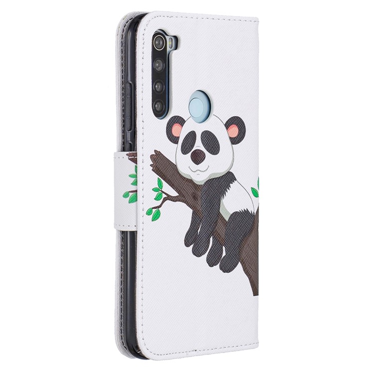 Pattern Printing Wallet Stand Flip Leather Case for Xiaomi Redmi Note 8 - Panda on Tree-3