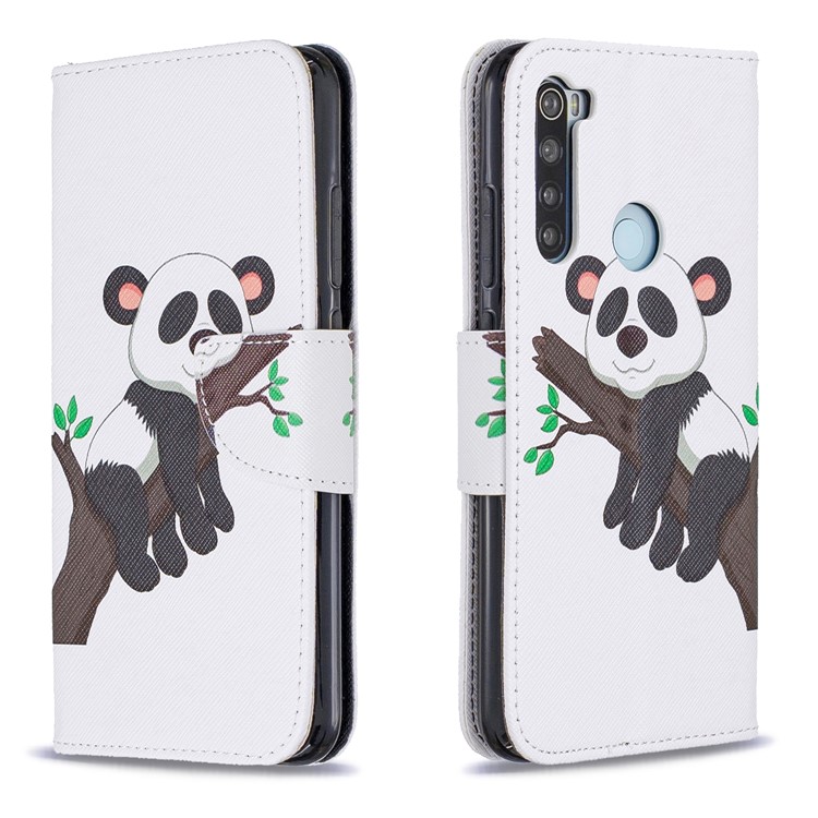 Pattern Printing Wallet Stand Flip Leather Case for Xiaomi Redmi Note 8 - Panda on Tree-4