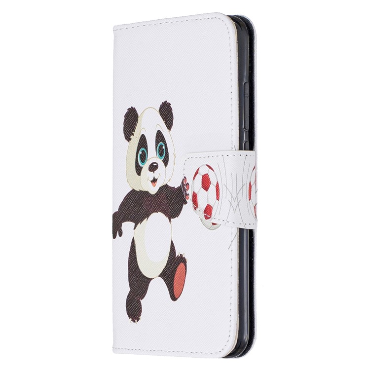 Pattern Printing Wallet Stand Flip Leather Case for Xiaomi Redmi Note 8 - Football Panda-2