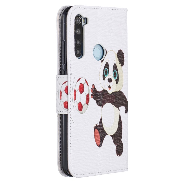 Pattern Printing Wallet Stand Flip Leather Case for Xiaomi Redmi Note 8 - Football Panda-3