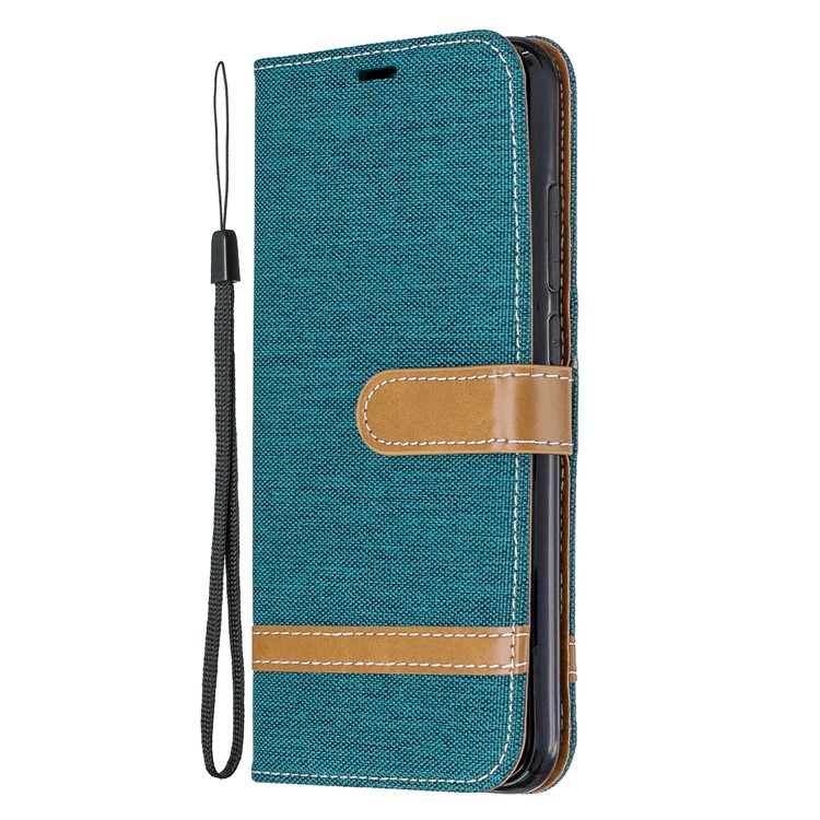 Assorted Color Jeans Cloth Leather Wallet Shell for Xiaomi Redmi Note 8 - Green-2