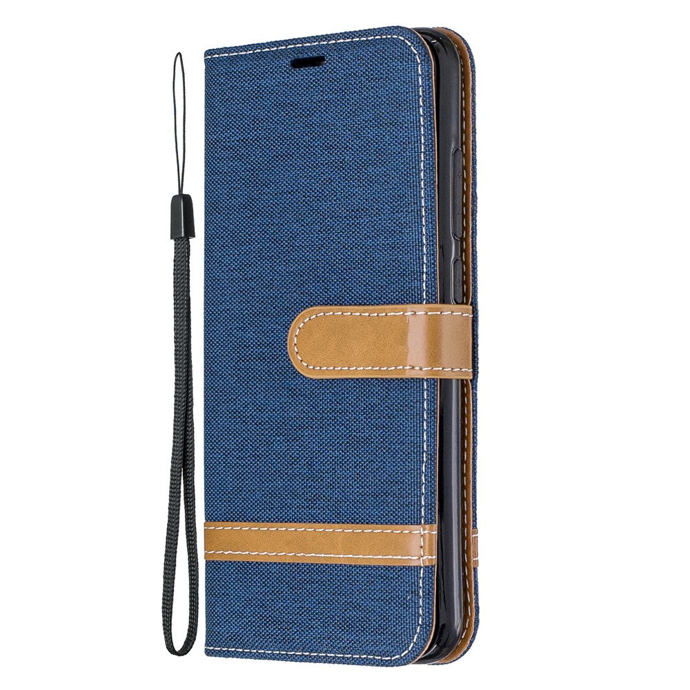 Sortierte Farbjeans -stoff Leder Brieftasche Muschel Für Xiaomi Redmi Note 8 - Dunkelblau-2