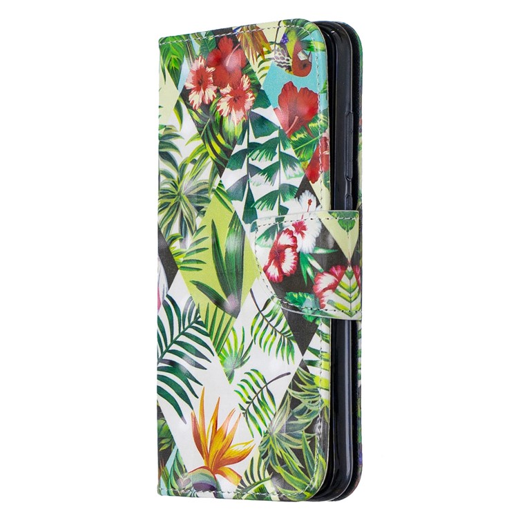 Light Spot Decor Pattern Printing Wallet Leather Phone Cover with Strap for Xiaomi Redmi Note 8 - Plants-2