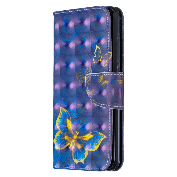 Light Spot Decor Pattern Printing Wallet Leather Phone Cover with Strap for Xiaomi Redmi Note 8 - Blue Butterflies-2