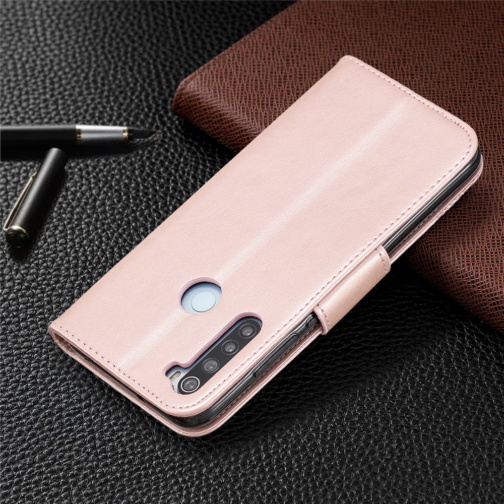 Imprint Butterfly Stand Leather Wallet Case for Xiaomi Redmi Note 8 - Rose Gold-8
