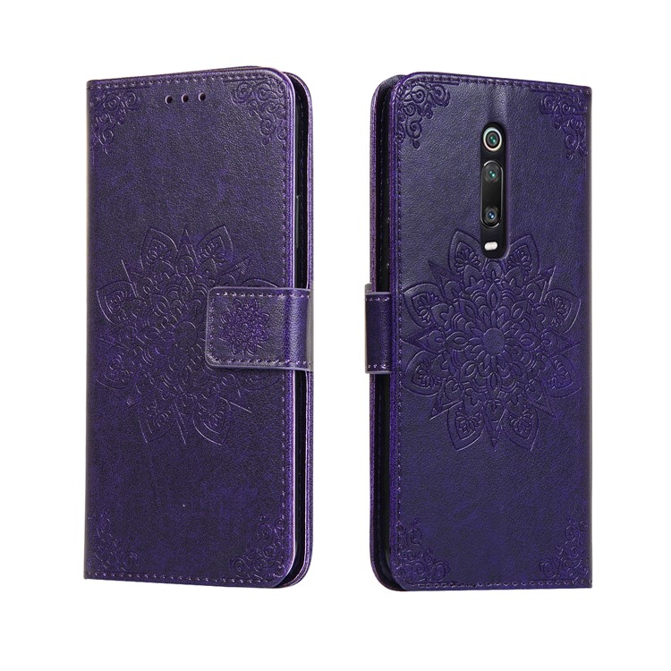 Imprint Kaleidoscope Leather Stand Wallet Shell with Lanyard for Xiaomi Redmi K20/Redmi K20 Pro/Mi 9T/Mi 9T Pro - Purple-2