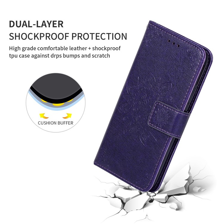 Imprint Kaleidoscope Leather Stand Wallet Shell with Lanyard for Xiaomi Redmi K20/Redmi K20 Pro/Mi 9T/Mi 9T Pro - Purple-5