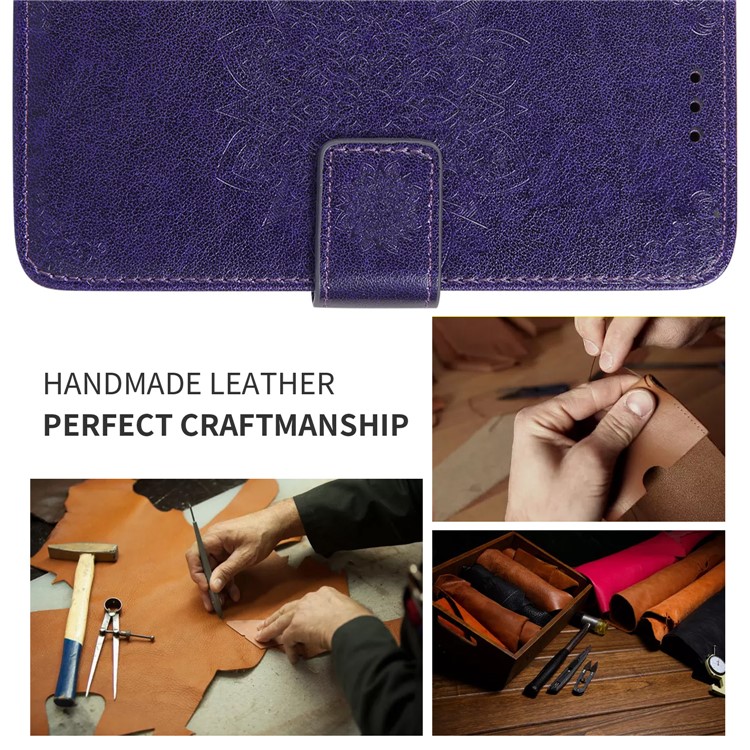 Imprint Kaleidoscope Leather Stand Wallet Shell with Lanyard for Xiaomi Redmi K20/Redmi K20 Pro/Mi 9T/Mi 9T Pro - Purple-6