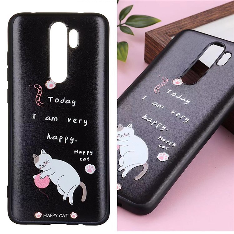 Cat Printing PC + TPU Phone Case for Xiaomi Redmi Note 8 Pro - Black Cat-6