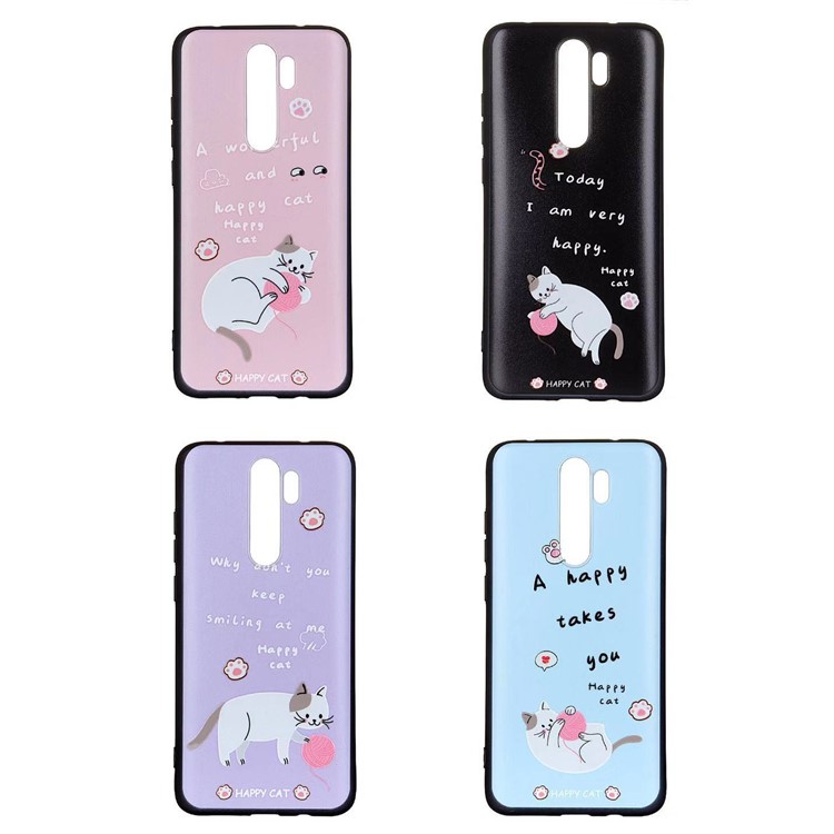 Cat Printing PC + TPU Phone Case for Xiaomi Redmi Note 8 Pro - Black Cat-7