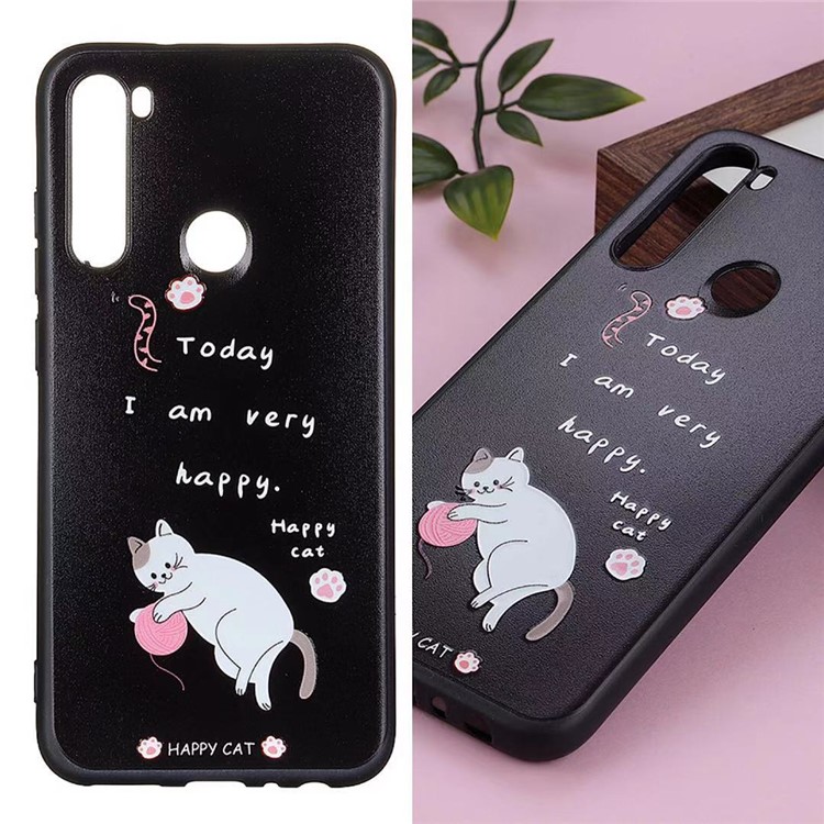 Cat Printing PC + TPU Phone Cover for Xiaomi Redmi Note 8 - Black Cat-6
