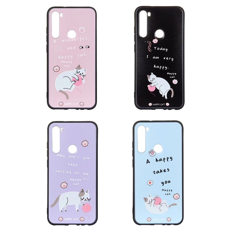 Cat Printing PC + TPU Phone Cover for Xiaomi Redmi Note 8 - Black Cat-7