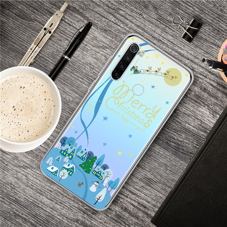 Pattern Printing TPU Phone Shell Cover for Xiaomi Redmi Note 8 - Houses and Trees-2
