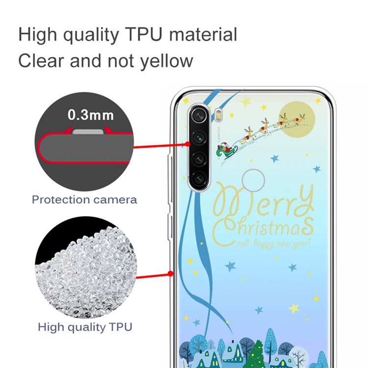 Pattern Printing TPU Phone Shell Cover for Xiaomi Redmi Note 8 - Houses and Trees-3