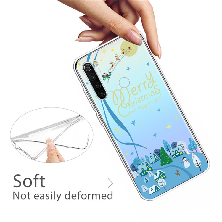Pattern Printing TPU Phone Shell Cover for Xiaomi Redmi Note 8 - Houses and Trees-4