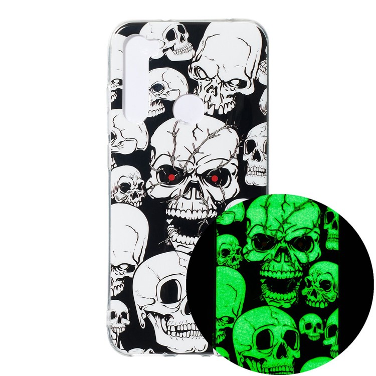 Caso TPU IMD Noctilucent Per Xiaomi Redmi Note 8 - Skull Freschi