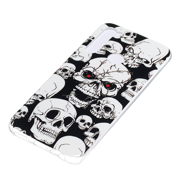 Caso TPU IMD Noctilucent Per Xiaomi Redmi Note 8 - Skull Freschi