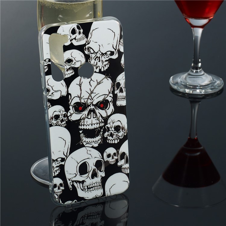 Caso TPU IMD Noctilucent Per Xiaomi Redmi Note 8 - Skull Freschi