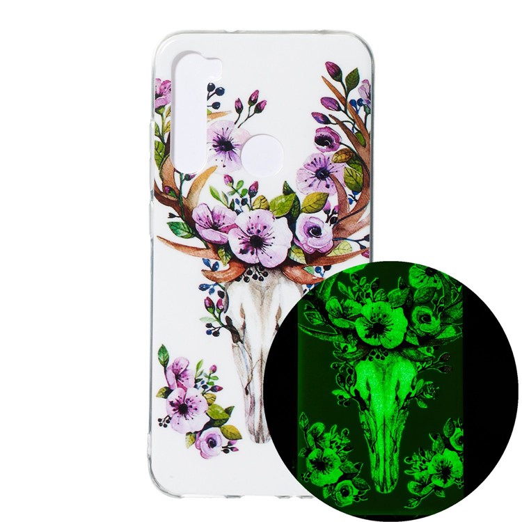 Noctilucent IMD TPU Case for Xiaomi Redmi Note 8 - Flowered Elk-1