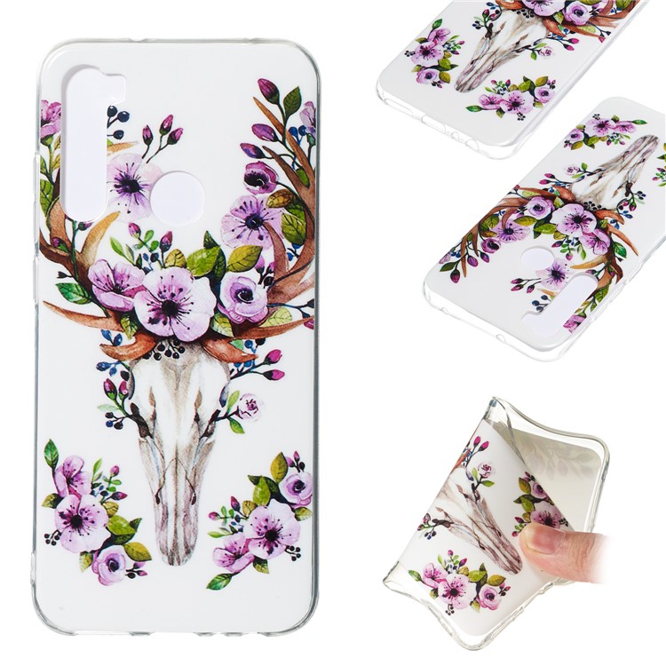 Noctilucent IMD TPU Case for Xiaomi Redmi Note 8 - Flowered Elk-2