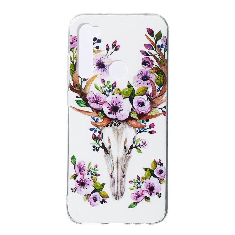 Noctilucent IMD TPU Case for Xiaomi Redmi Note 8 - Flowered Elk-3