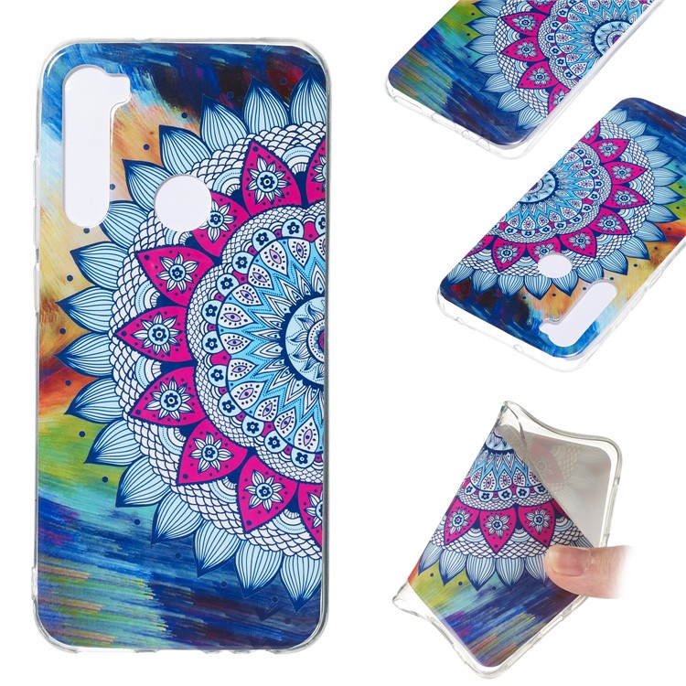 Noctilucent IMD TPU Case for Xiaomi Redmi Note 8 - Flower Pattern-2