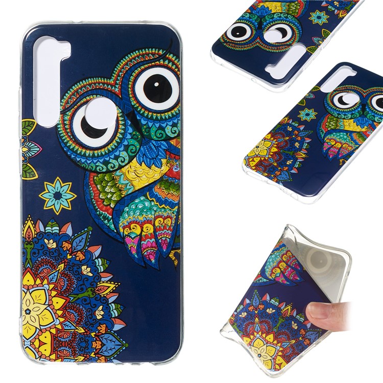 Case IMD TPU Noctilucent Pour Xiaomi Redmi Note 8 - Motif de Hibou