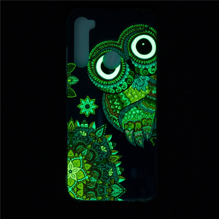 Caso TPU IMD Noctilucent Per Xiaomi Redmi Note 8 - Pattern da Gufo