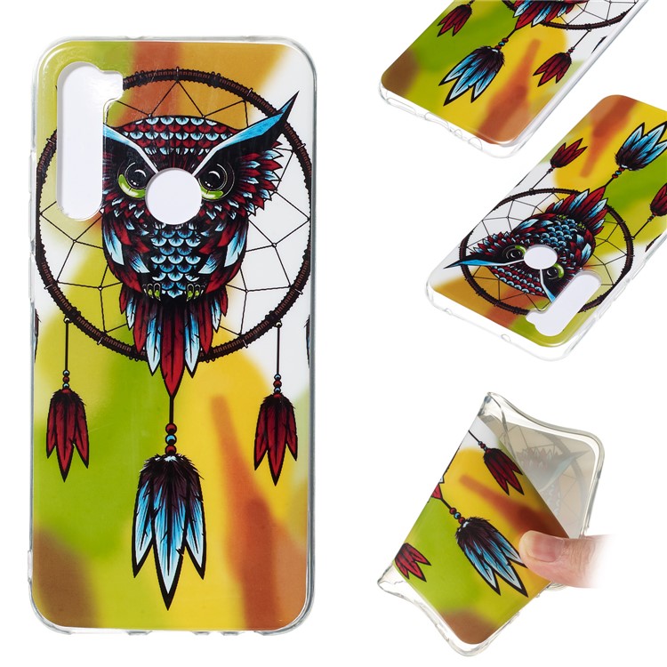 Case IMD TPU Noctilucent Pour Xiaomi Redmi Note 8 - Catcher de Rêve de Hibou