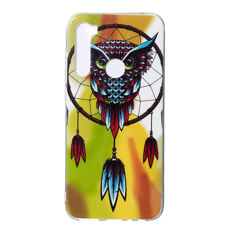 Case IMD TPU Noctilucent Pour Xiaomi Redmi Note 8 - Catcher de Rêve de Hibou-3