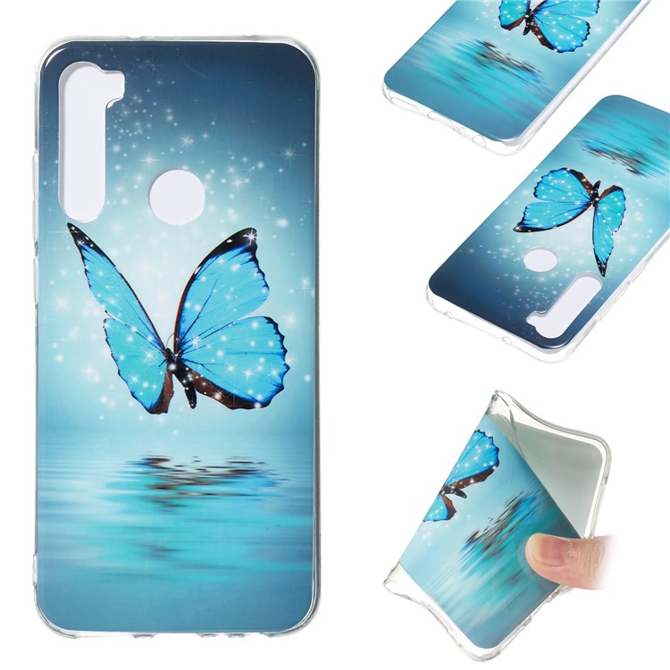 Noctilucent IMD TPU Case for Xiaomi Redmi Note 8 - Blue Butterfly-2