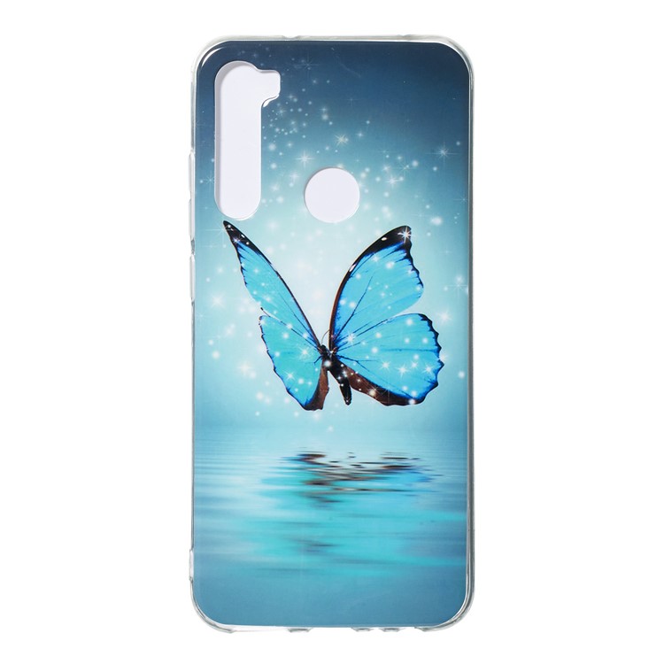 Noctilucent IMD TPU Case for Xiaomi Redmi Note 8 - Blue Butterfly-3