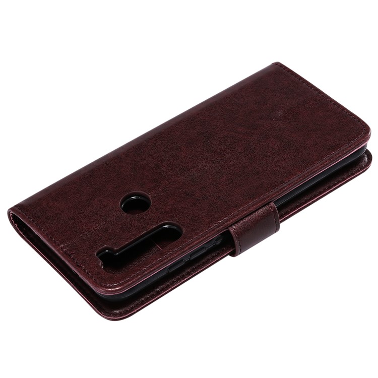 Imprint Flower Pattern Leather Wallet Stand Mobile Cover Case for Xiaomi Redmi Note 8 - Brown-5