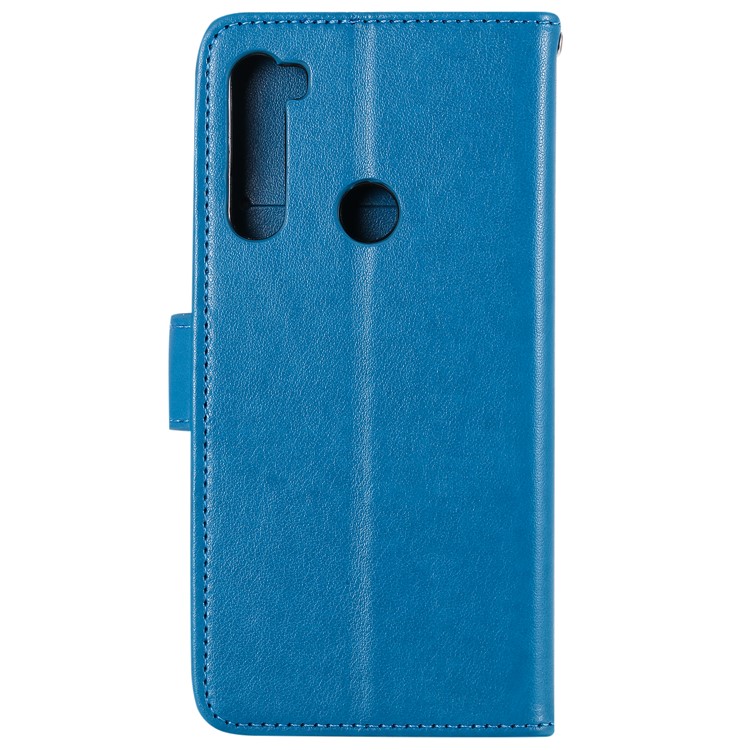 Imprint Flower Pattern Leather Wallet Stand Mobile Cover Case for Xiaomi Redmi Note 8 - Blue-2