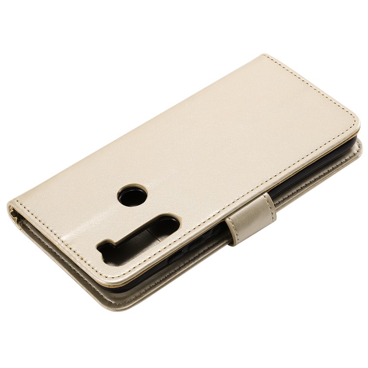 Imprint Flower Pattern Leather Wallet Stand Mobile Cover Case for Xiaomi Redmi Note 8 - Gold-4