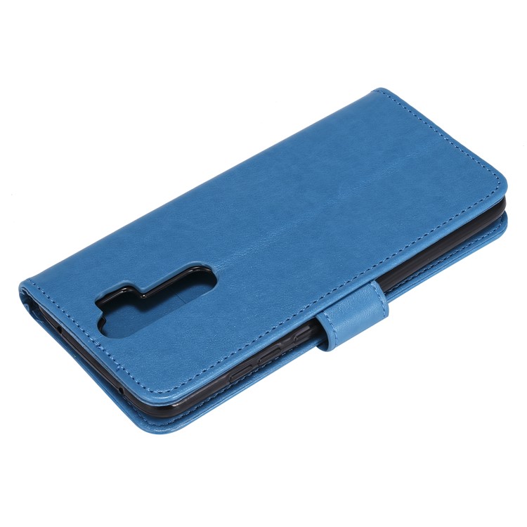 Imprint Sakura Cat Leather Covering with Card Slots for Xiaomi Redmi Note 8 Pro - Blue-5