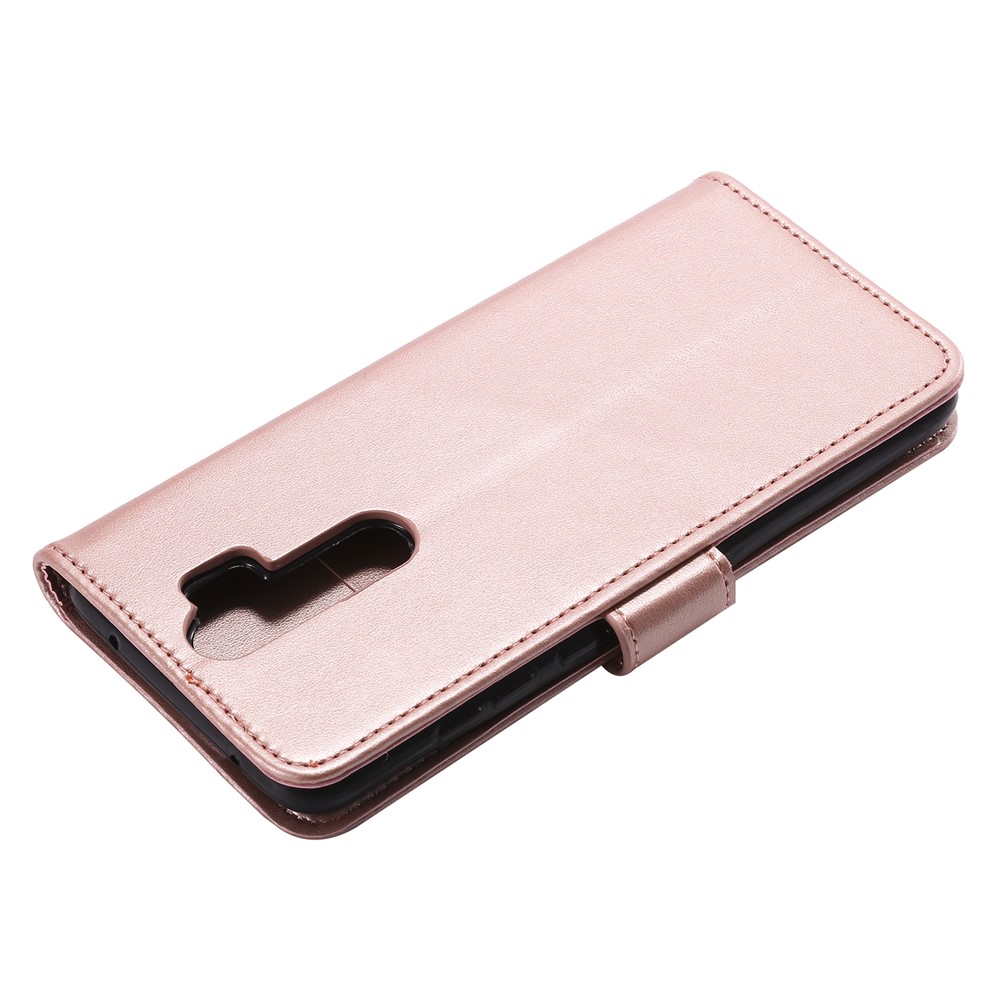 Imprint Sakura Cat Leather Covering with Card Slots for Xiaomi Redmi Note 8 Pro - Rose Gold-5