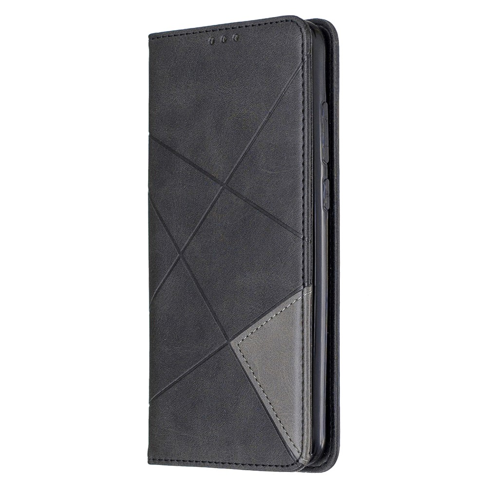 Geometric Pattern Stand Leather Card Holder Case for Xiaomi Redmi Note 8 Pro - Black-2