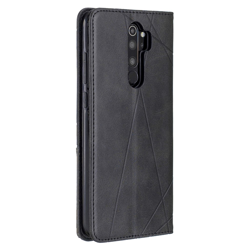 Geometric Pattern Stand Leather Card Holder Case for Xiaomi Redmi Note 8 Pro - Black-3