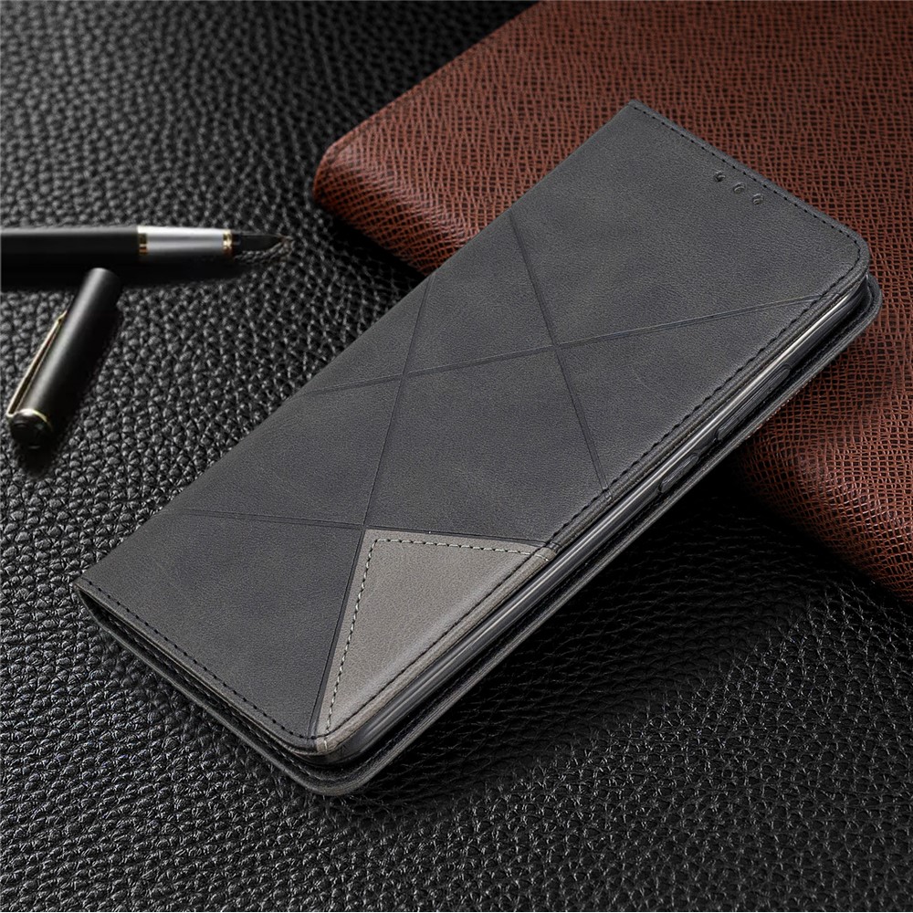 Geometric Pattern Stand Leather Card Holder Case for Xiaomi Redmi Note 8 Pro - Black-8