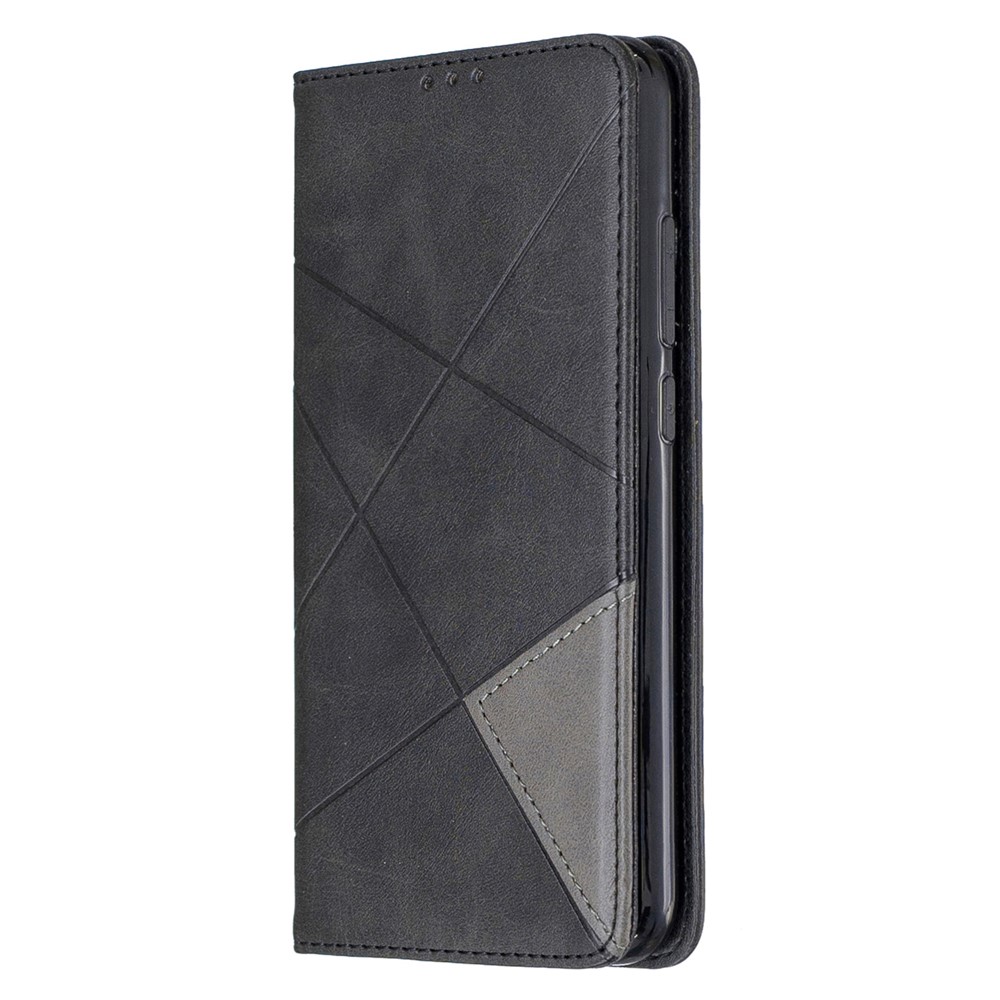 Geometric Pattern Stand Leather Card Holder Case for Xiaomi Redmi Note 8 - Black-2