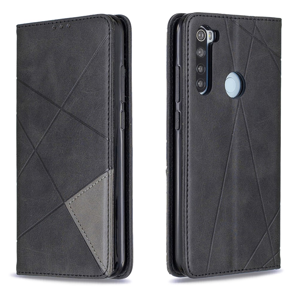 Geometric Pattern Stand Leather Card Holder Case for Xiaomi Redmi Note 8 - Black-4