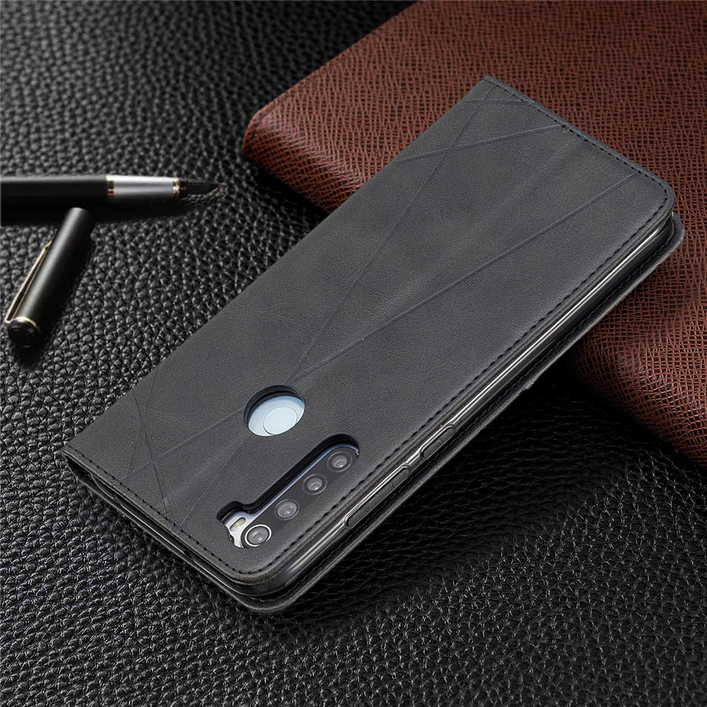 Geometric Pattern Stand Leather Card Holder Case for Xiaomi Redmi Note 8 - Black-9