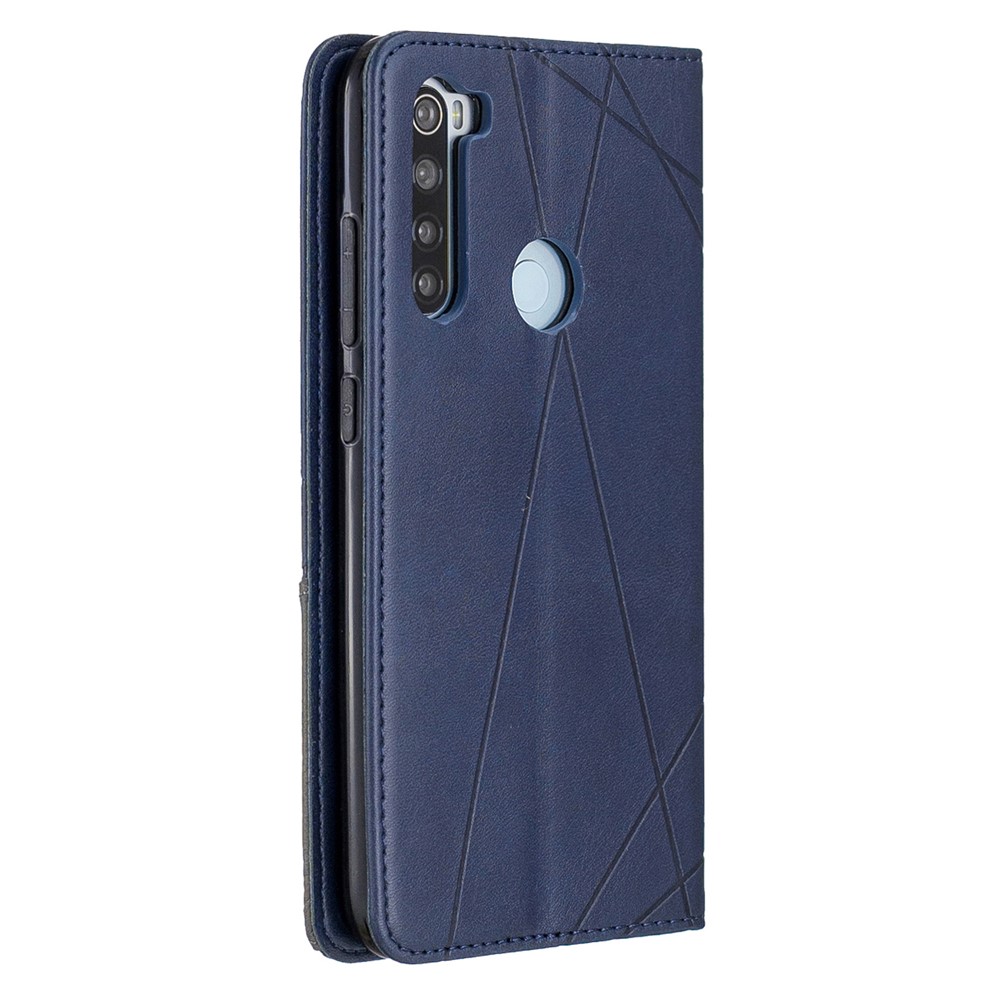 Geometric Pattern Stand Leather Card Holder Case for Xiaomi Redmi Note 8 - Blue-3